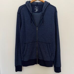 GAP NWOT Men's Dark Blue Waffle Knit Zip-Up Sweatshirt